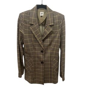 CAbi Women's Plaid Blazer - Black and Tan Size 4